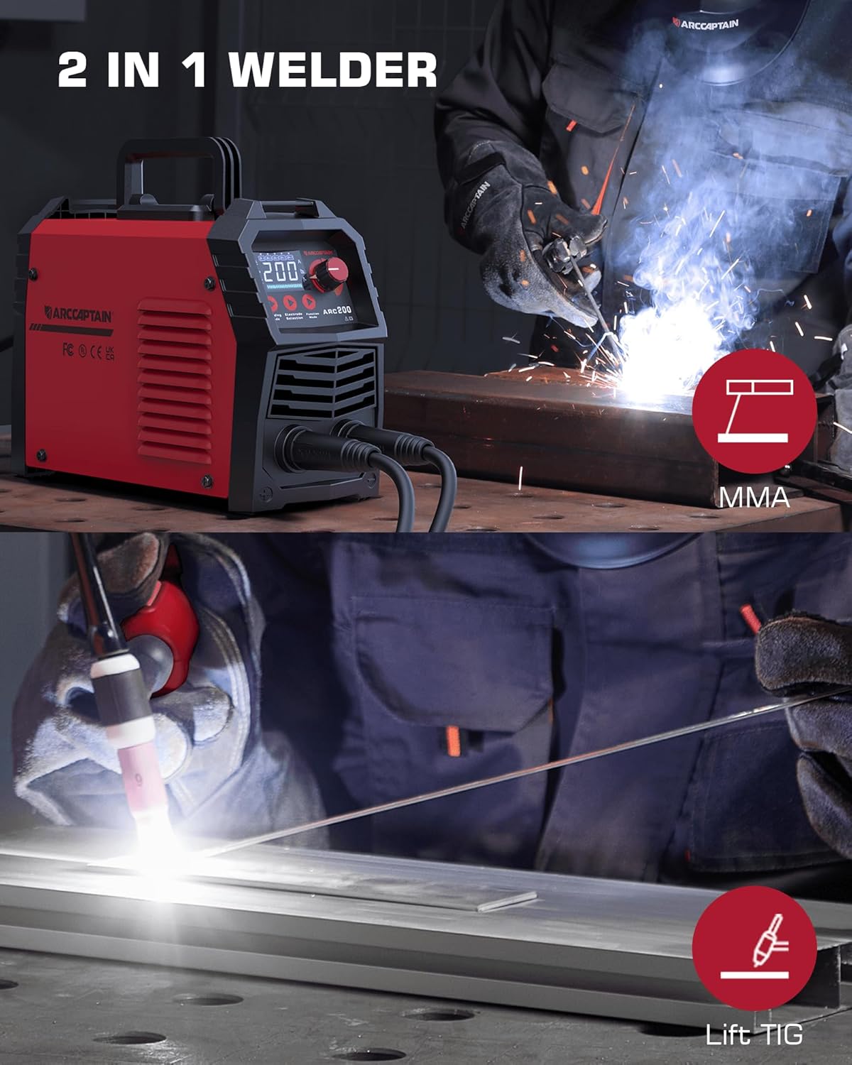 ARCCAPTAIN 200Amp Welding Machine DC Inverter