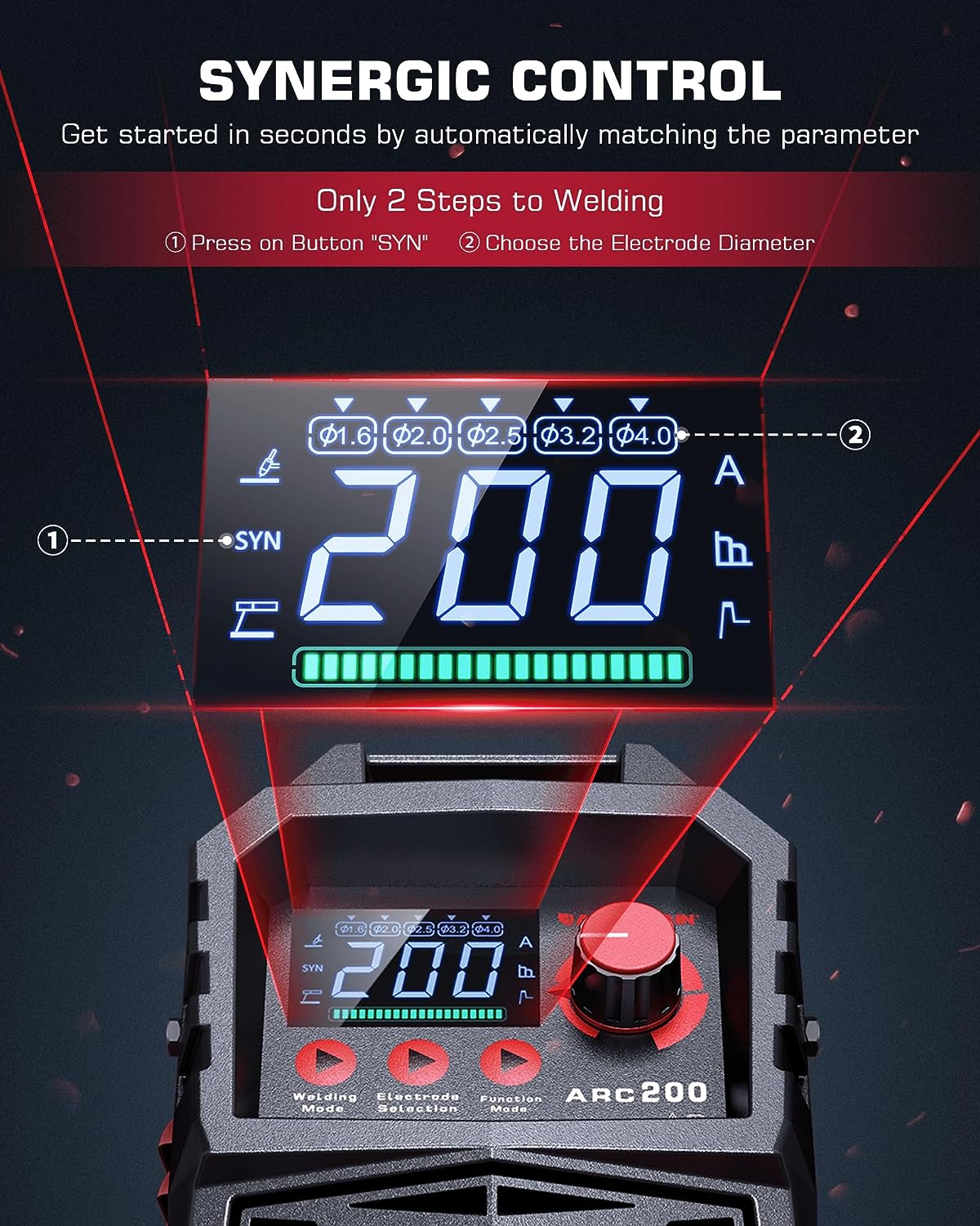 ARCCAPTAIN 200Amp Welding Machine DC Inverter