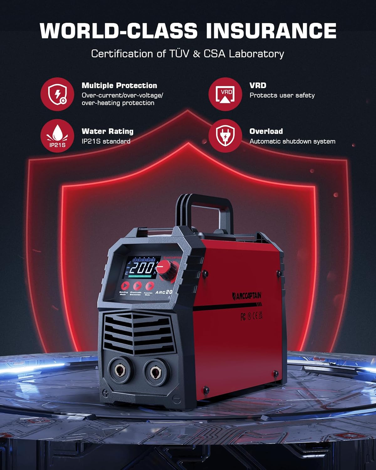 ARCCAPTAIN 200Amp Welding Machine DC Inverter