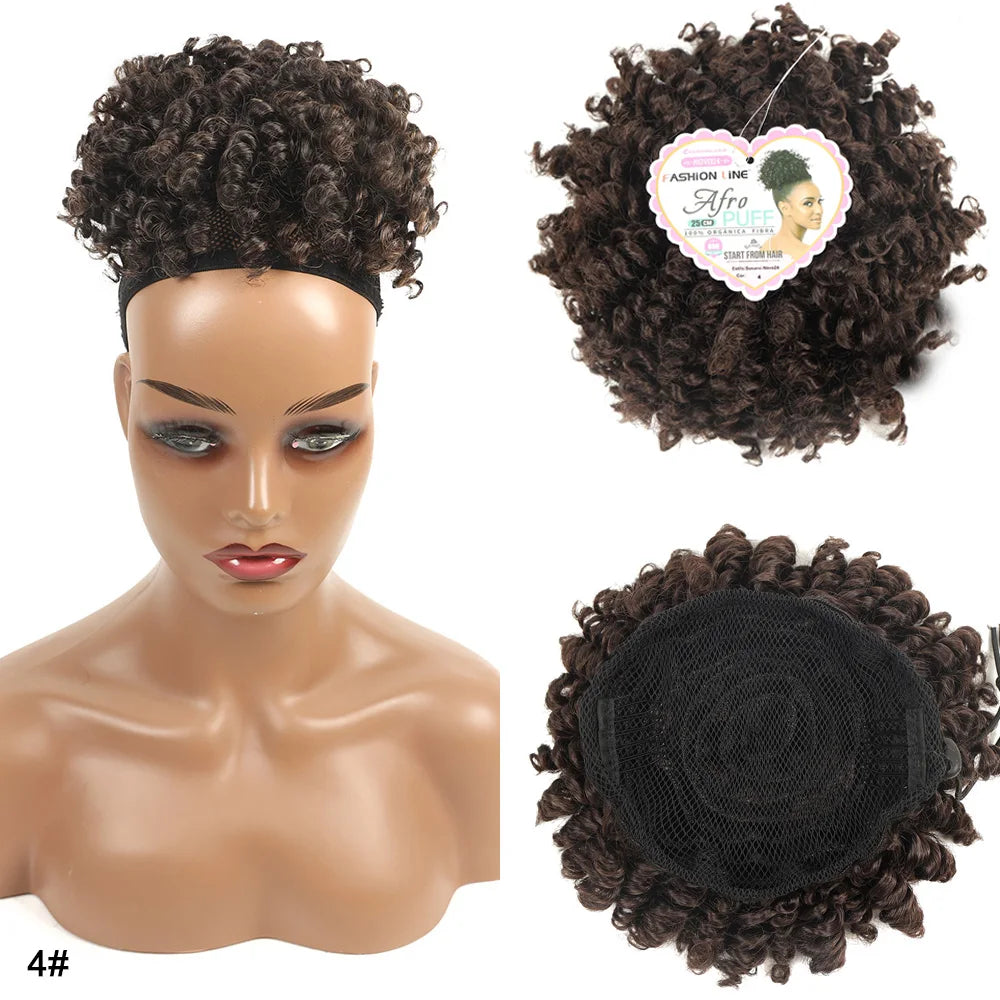 Afro Puff Cabelo Fibra Organica Encaracolado