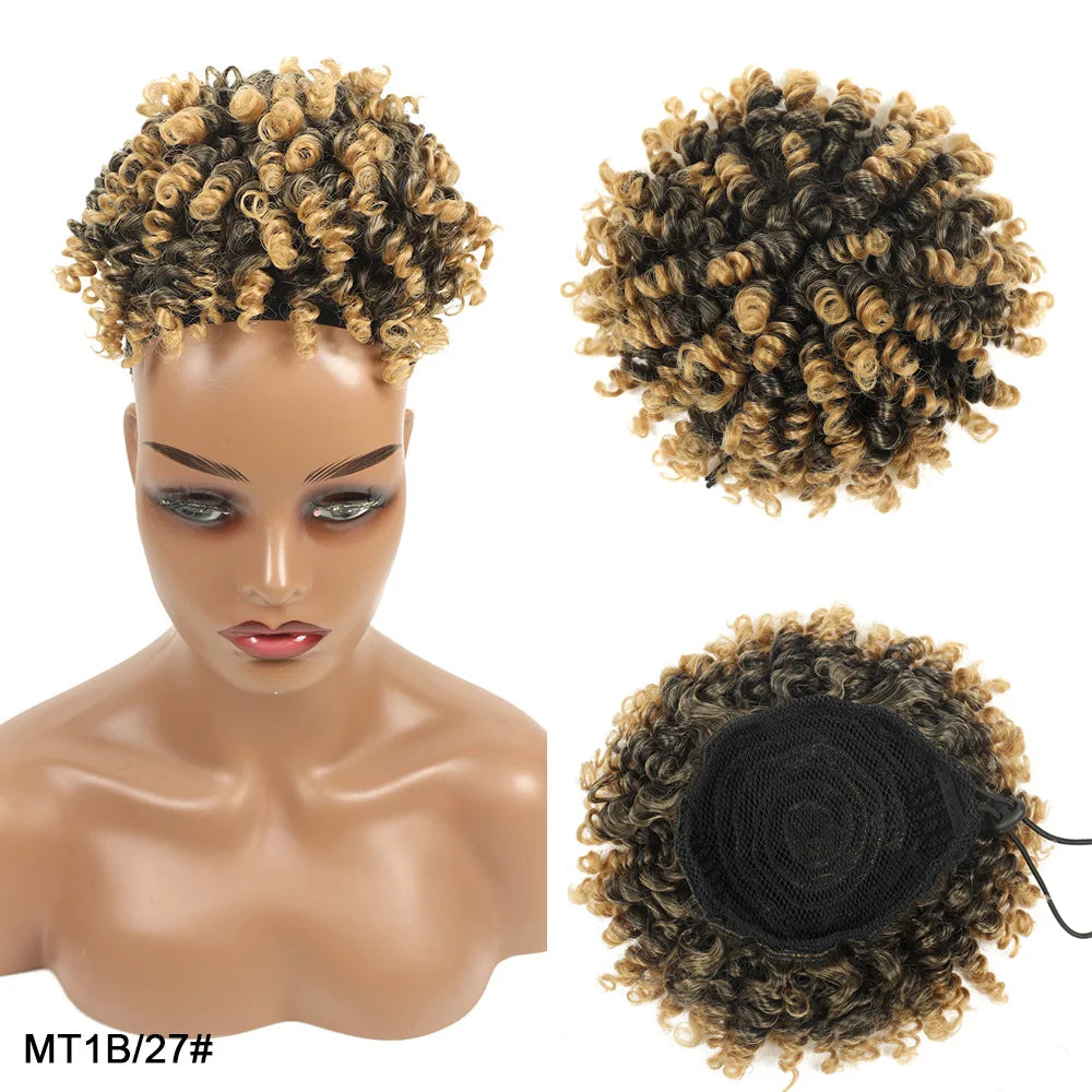 Afro Puff Cabelo Fibra Organica Encaracolado