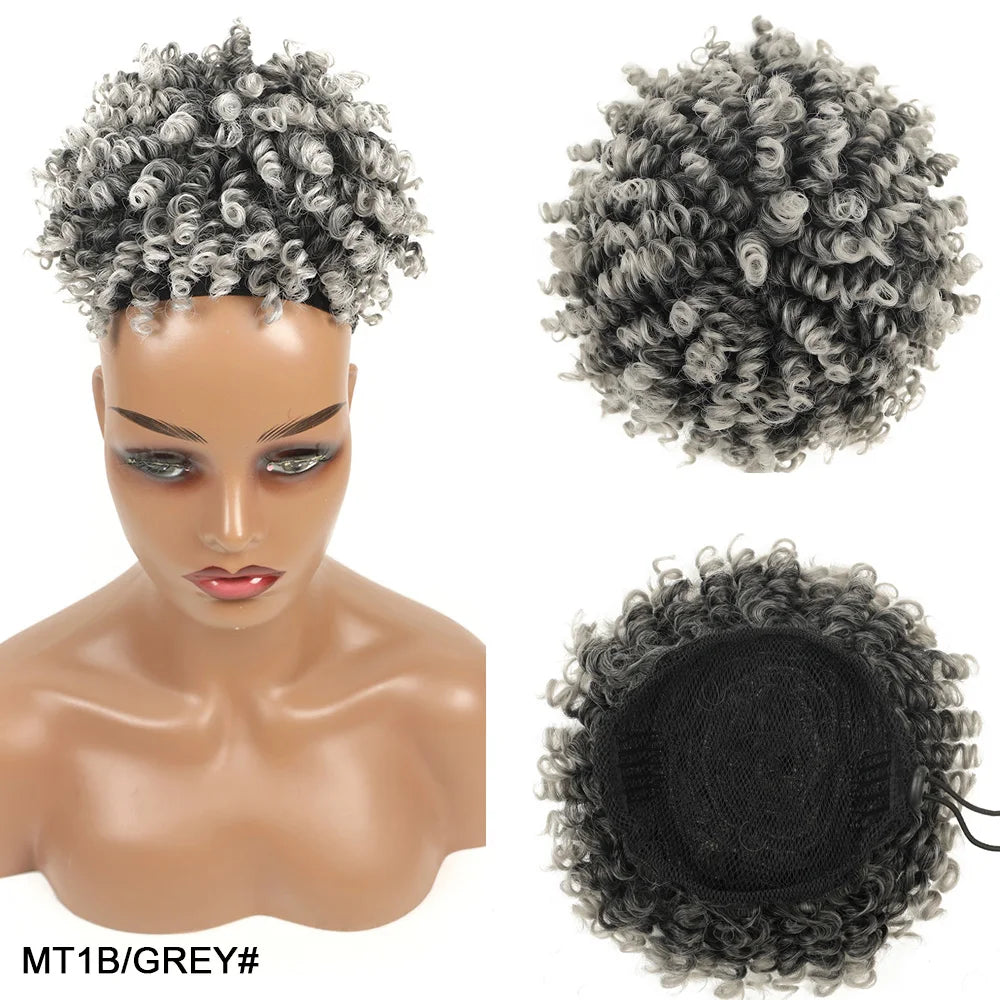 Afro Puff Cabelo Fibra Organica Encaracolado