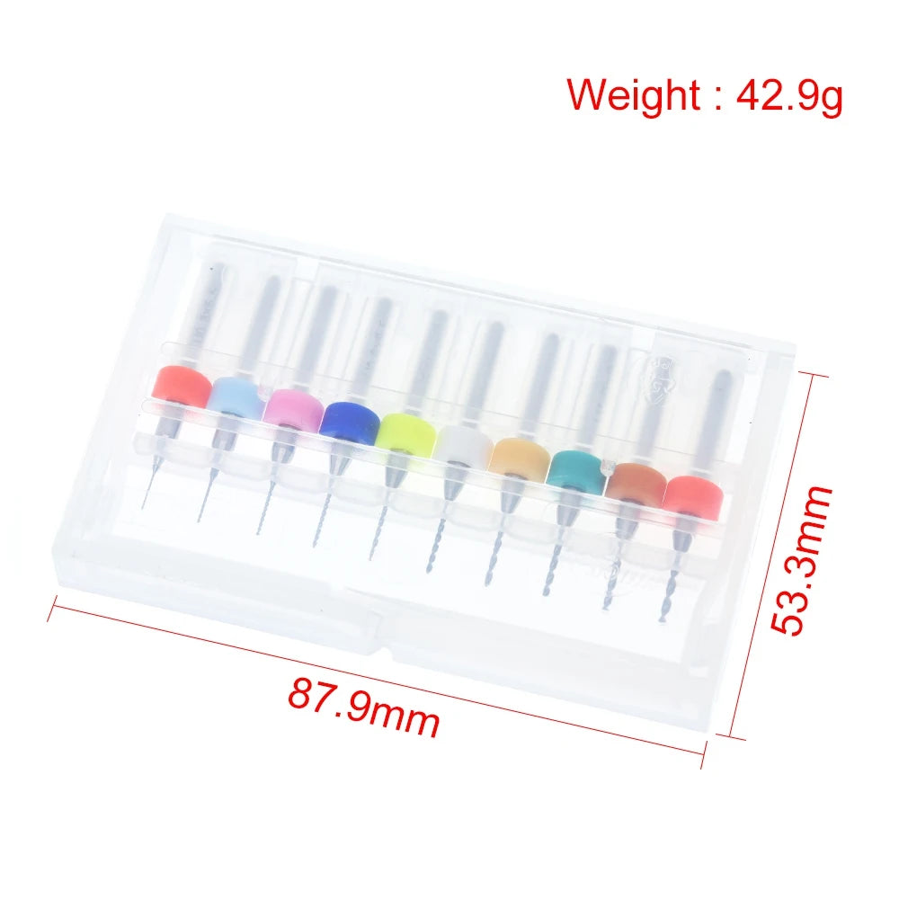 10pcs/Set 0.3mm to 1.2mm PCB Mini Drill Bit Tungsten Steel Carbide