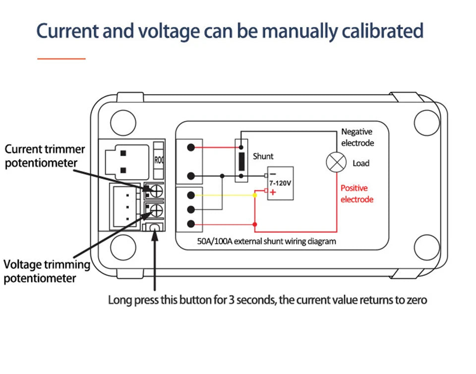 DC200 Digital Voltmeter KWS 50A/100A DC Power Monitor