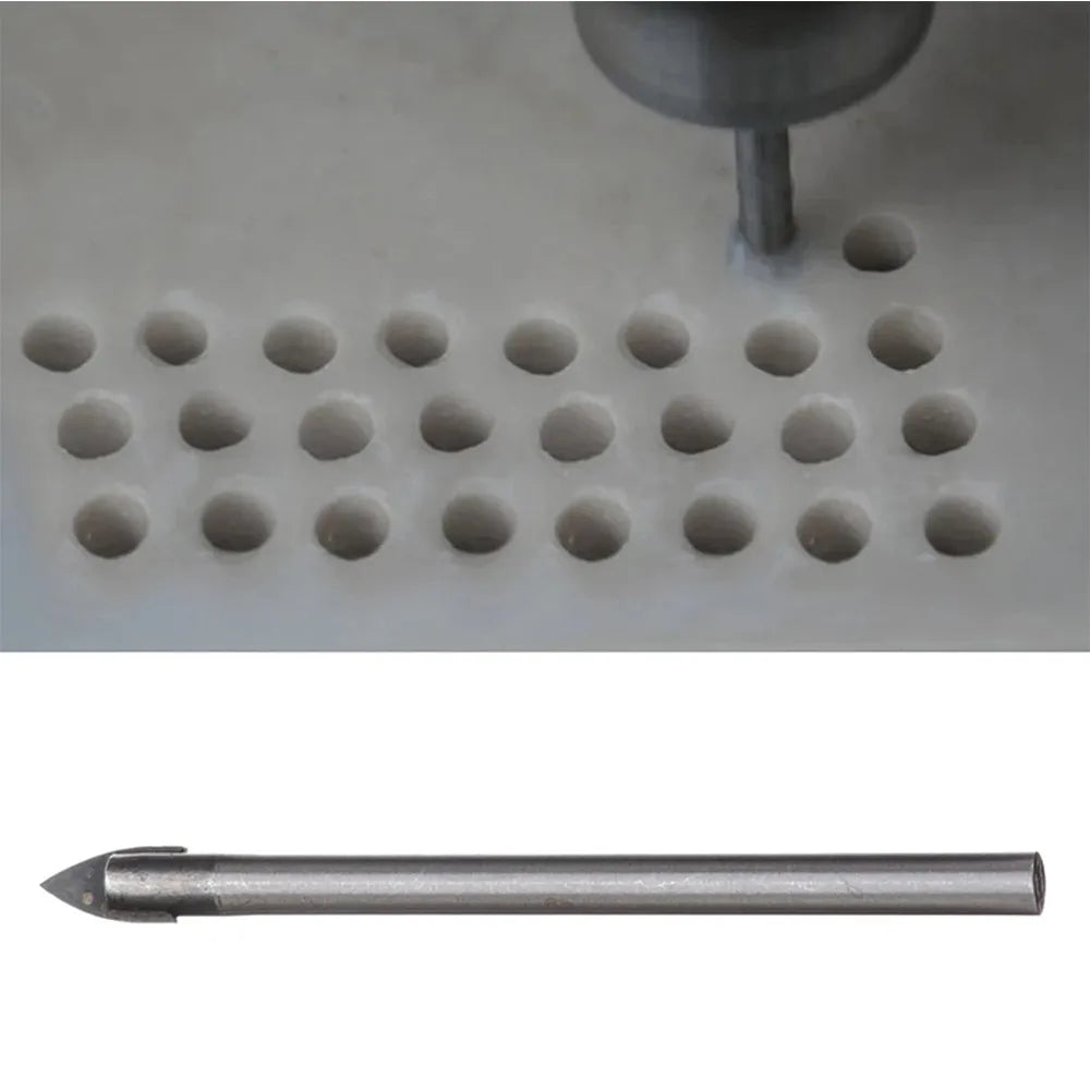 10 Pcs Cross Drill Bits 6mm Tip For Glass Ceramic