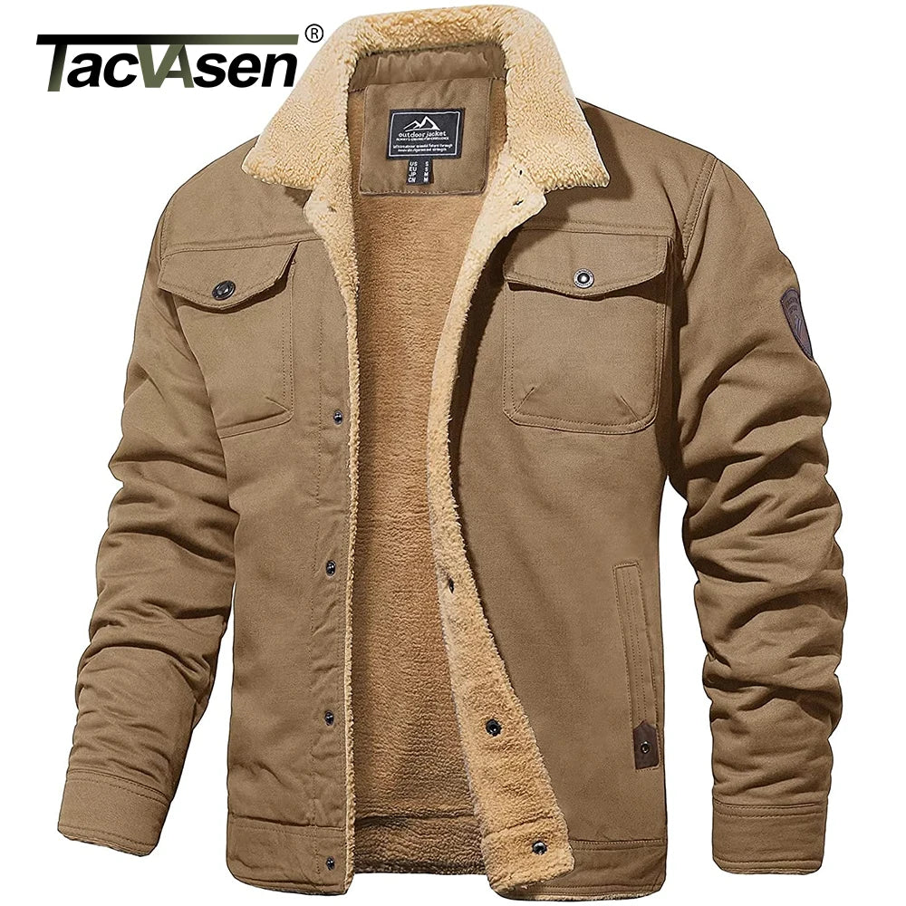 TACVASEN Turn-down Collar Winter Cotton Jackets