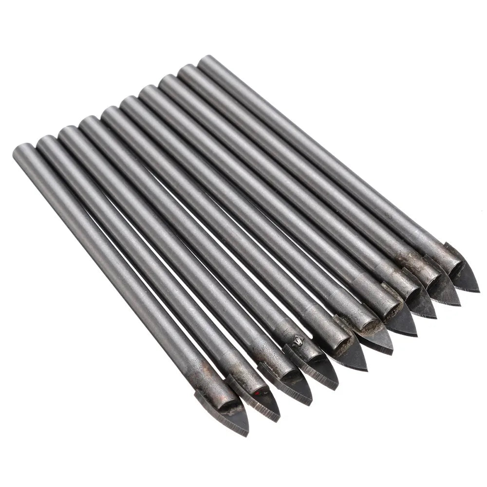 10 Pcs Cross Drill Bits 6mm Tip For Glass Ceramic