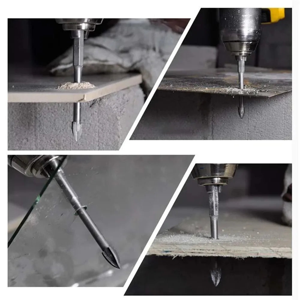 10 Pcs Cross Drill Bits 6mm Tip For Glass Ceramic