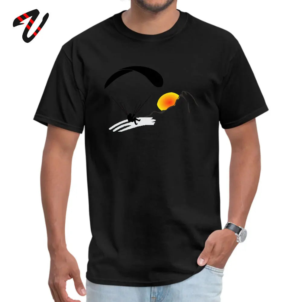 Men's T-shirts Paragliding Fashionable Short Sleeve