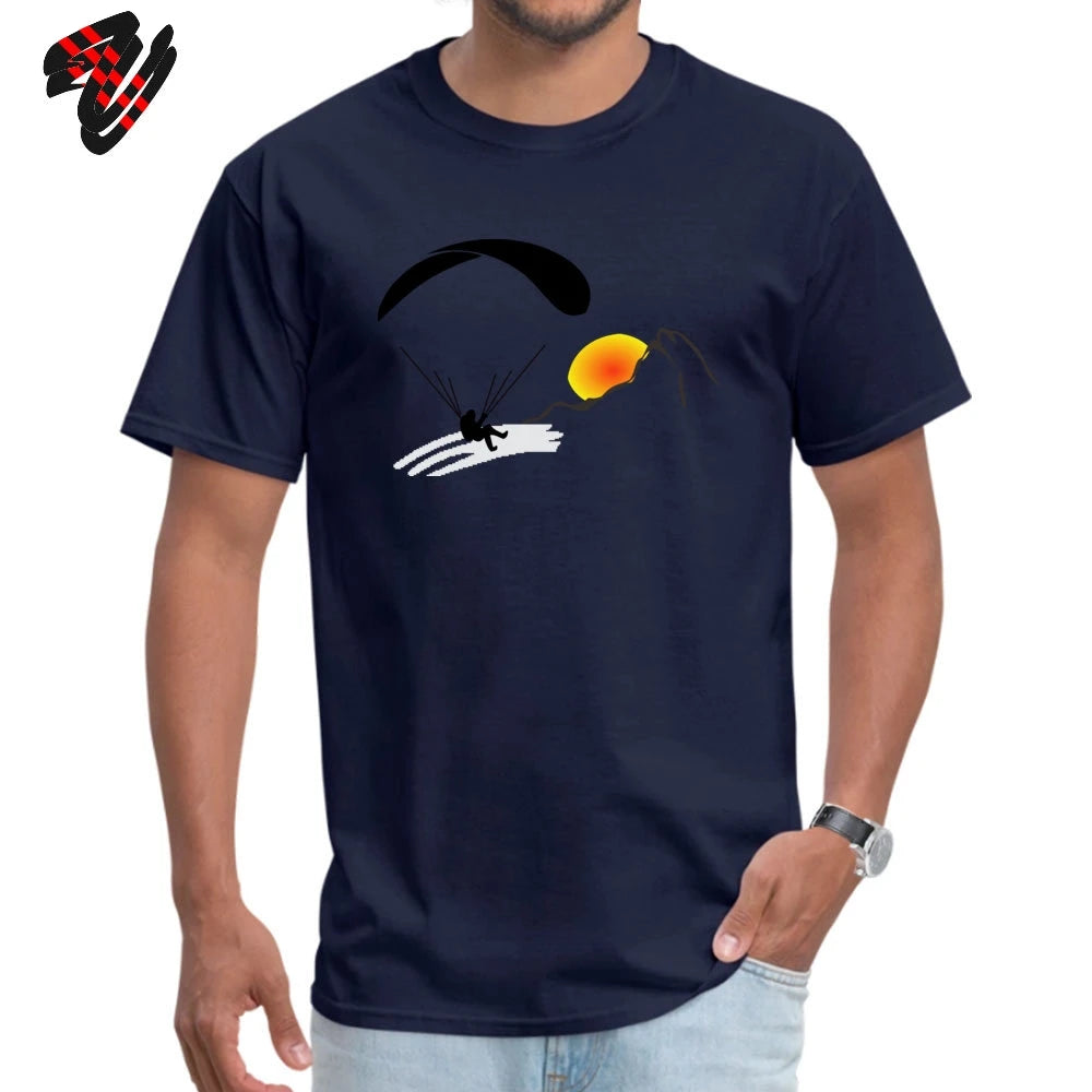 Men's T-shirts Paragliding Fashionable Short Sleeve