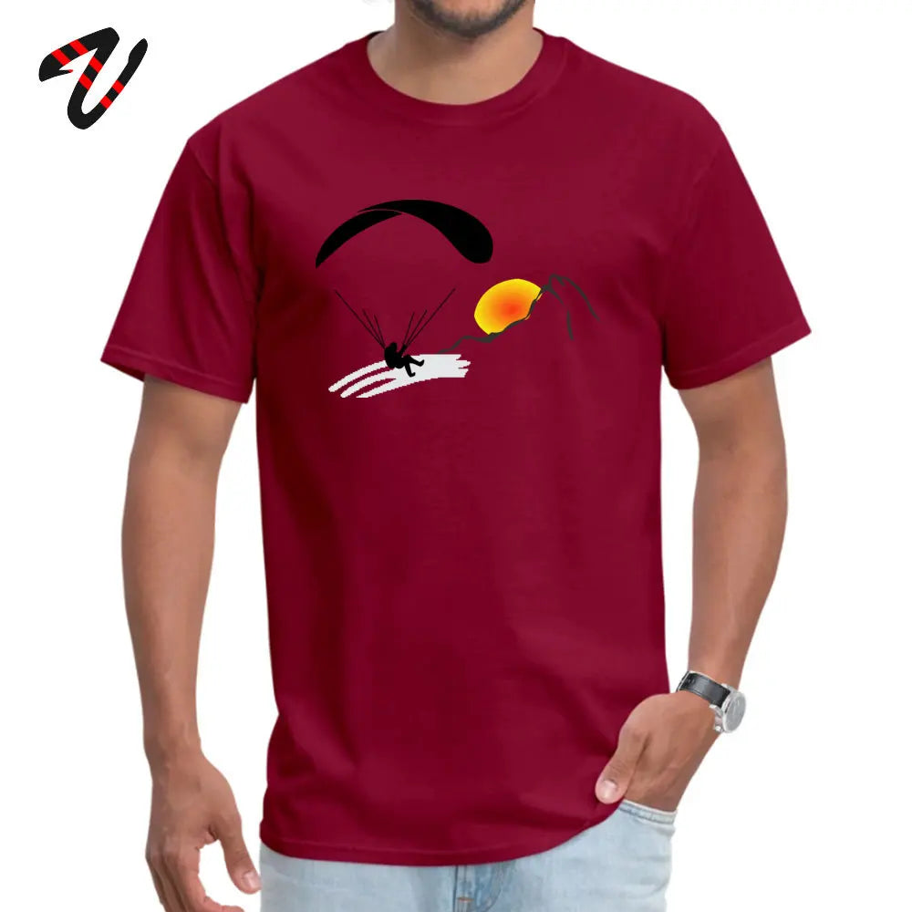 Men's T-shirts Paragliding Fashionable Short Sleeve