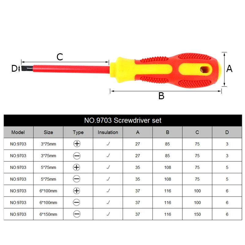 7pcs Insulated Screwdriver Set Magnetic Screwdriver