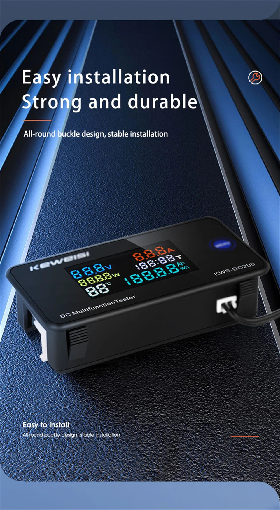 DC200 Digital Voltmeter KWS 50A/100A DC Power Monitor
