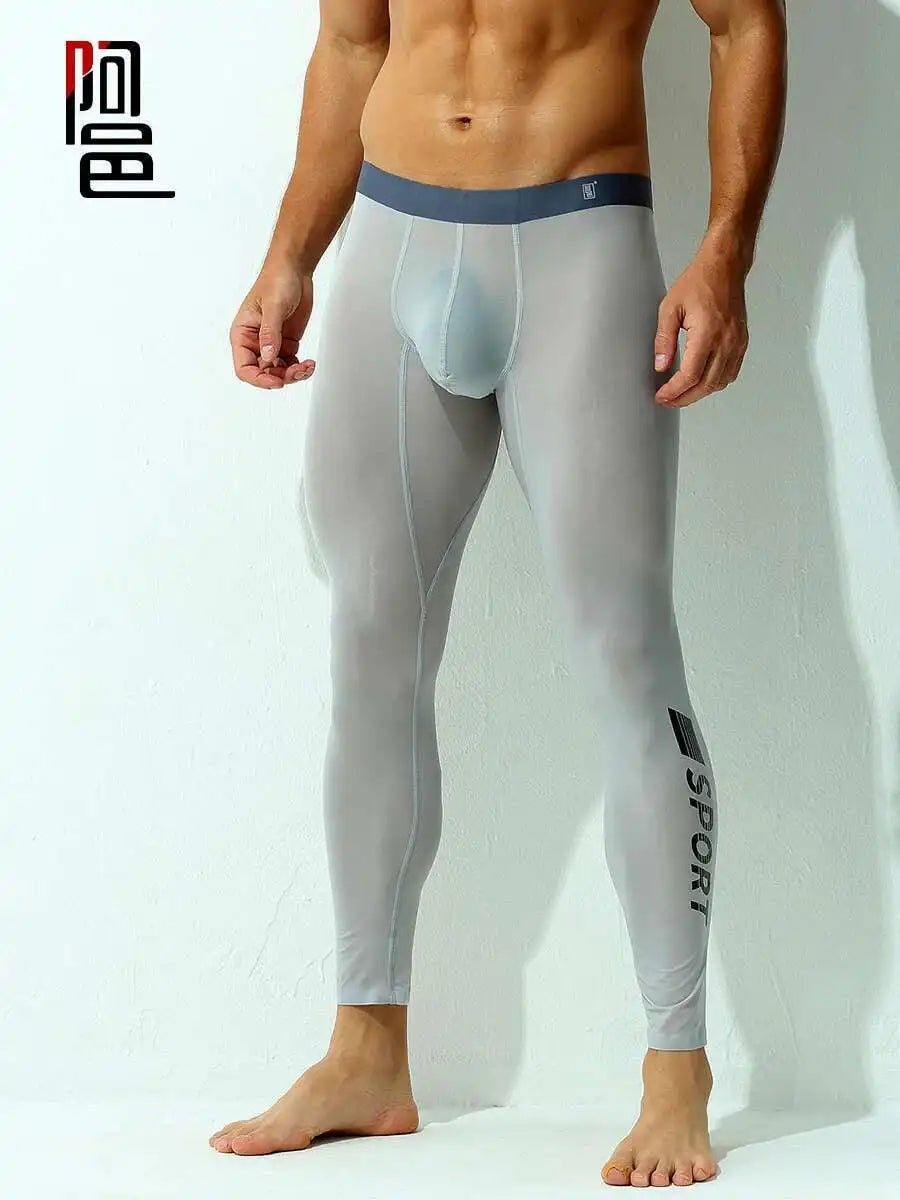 Home See Through Sheer Fitness Leggings Men