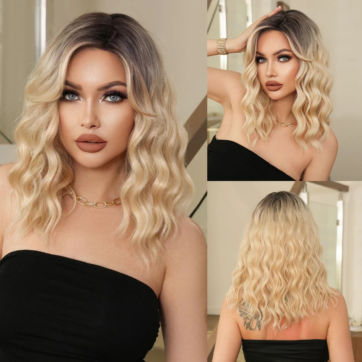 NAMM Long curly Hair Wig Brown