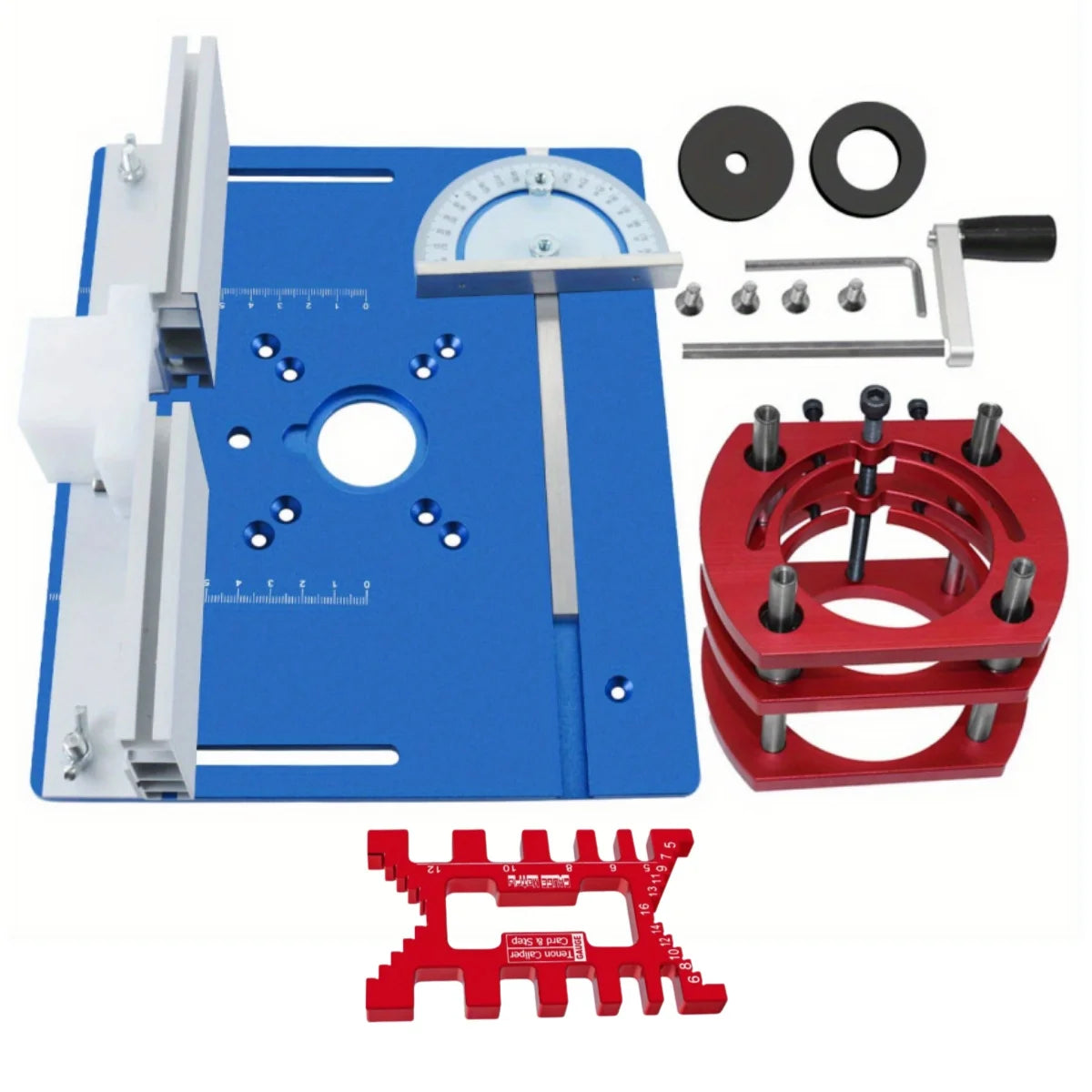Woodworking Router Lift System and Aluminum Top Plate