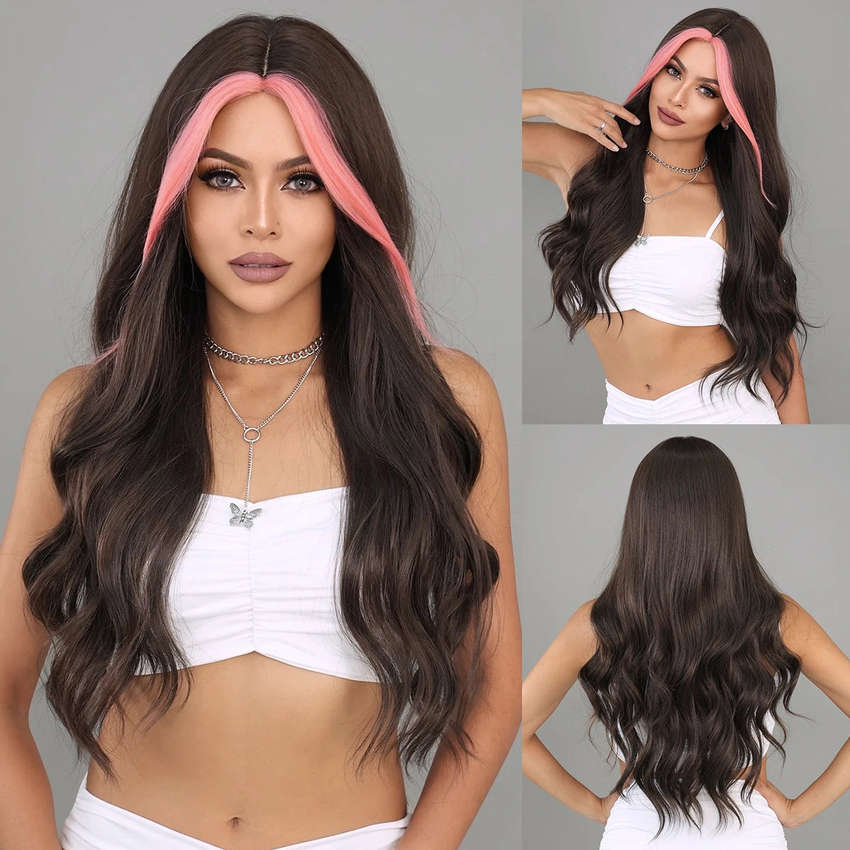 NAMM Long curly Hair Wig Brown