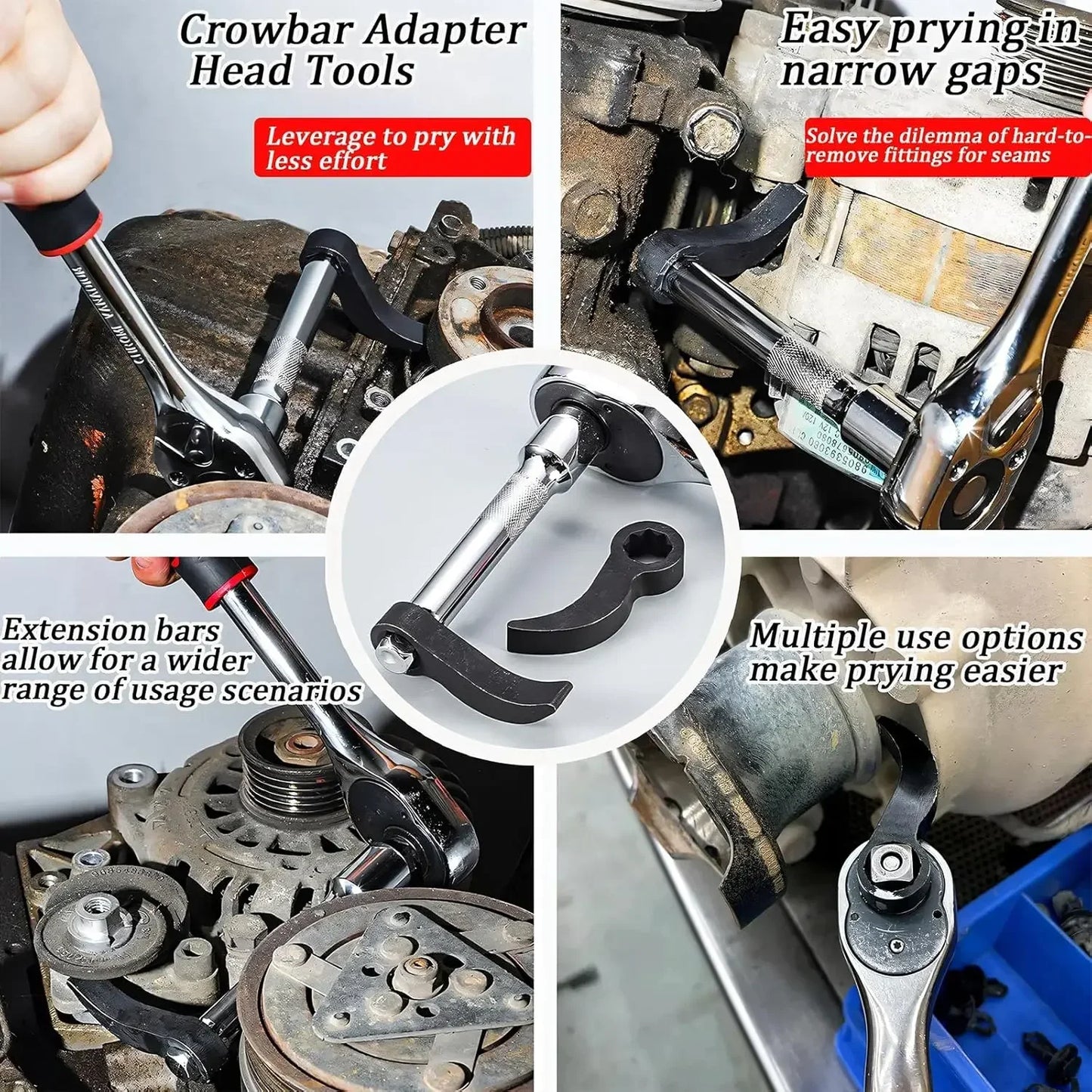 1/2inch Ratchet Crowbar Adapter Head Tools Pry Bar Wrench