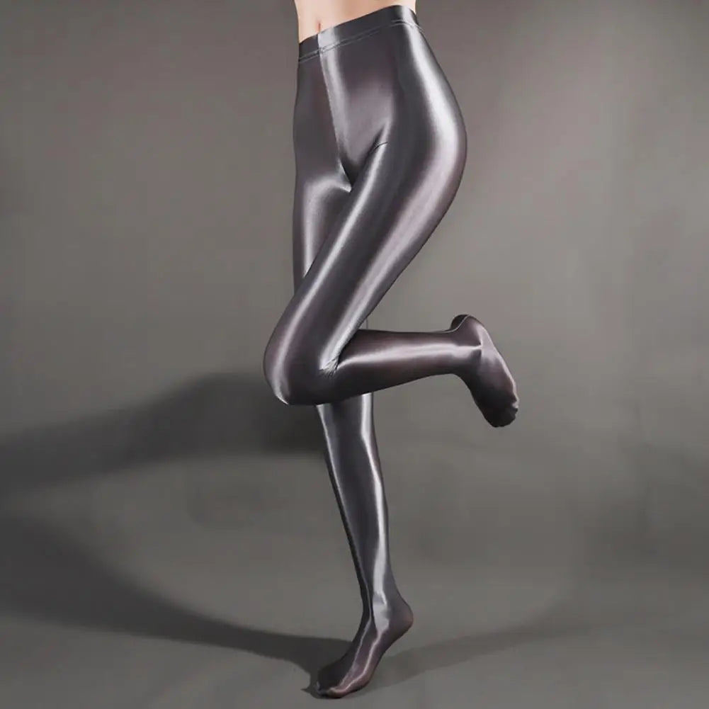 Stage Performance Leggings Glossy Shiny High Waist