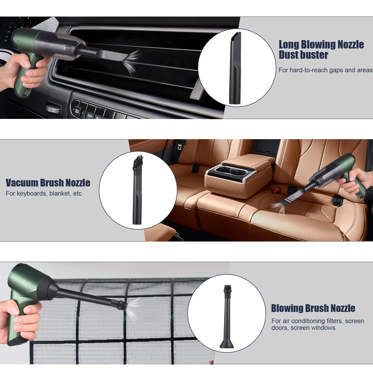 120W Handheld Vacuum Cordless 6500Pa Strong Suction