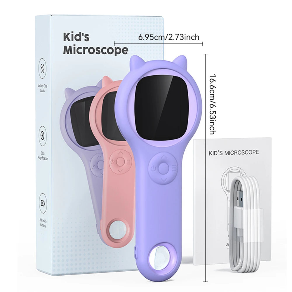 Pocket Microscope Kids 500X Science Toy With Photo And Video Function