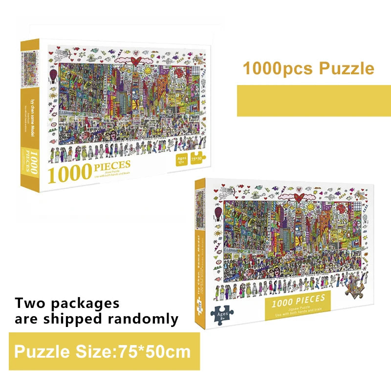 Adult 1000pcs Puzzle Times Square High Difficulty Decompression
