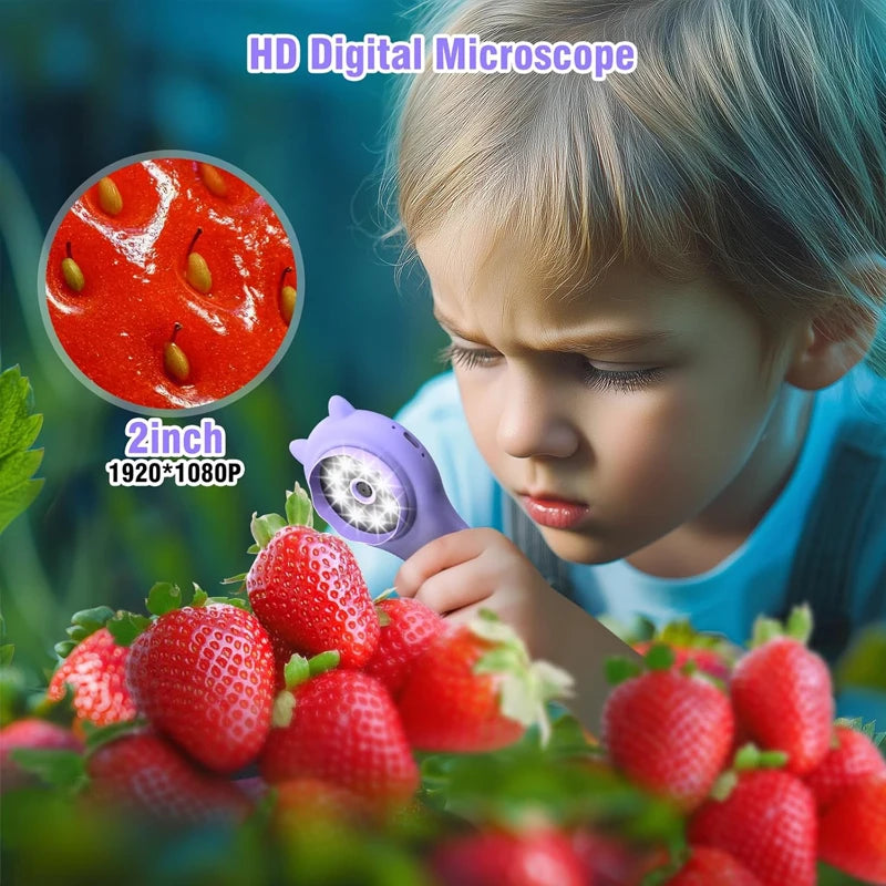Pocket Microscope Kids 500X Science Toy With Photo And Video Function