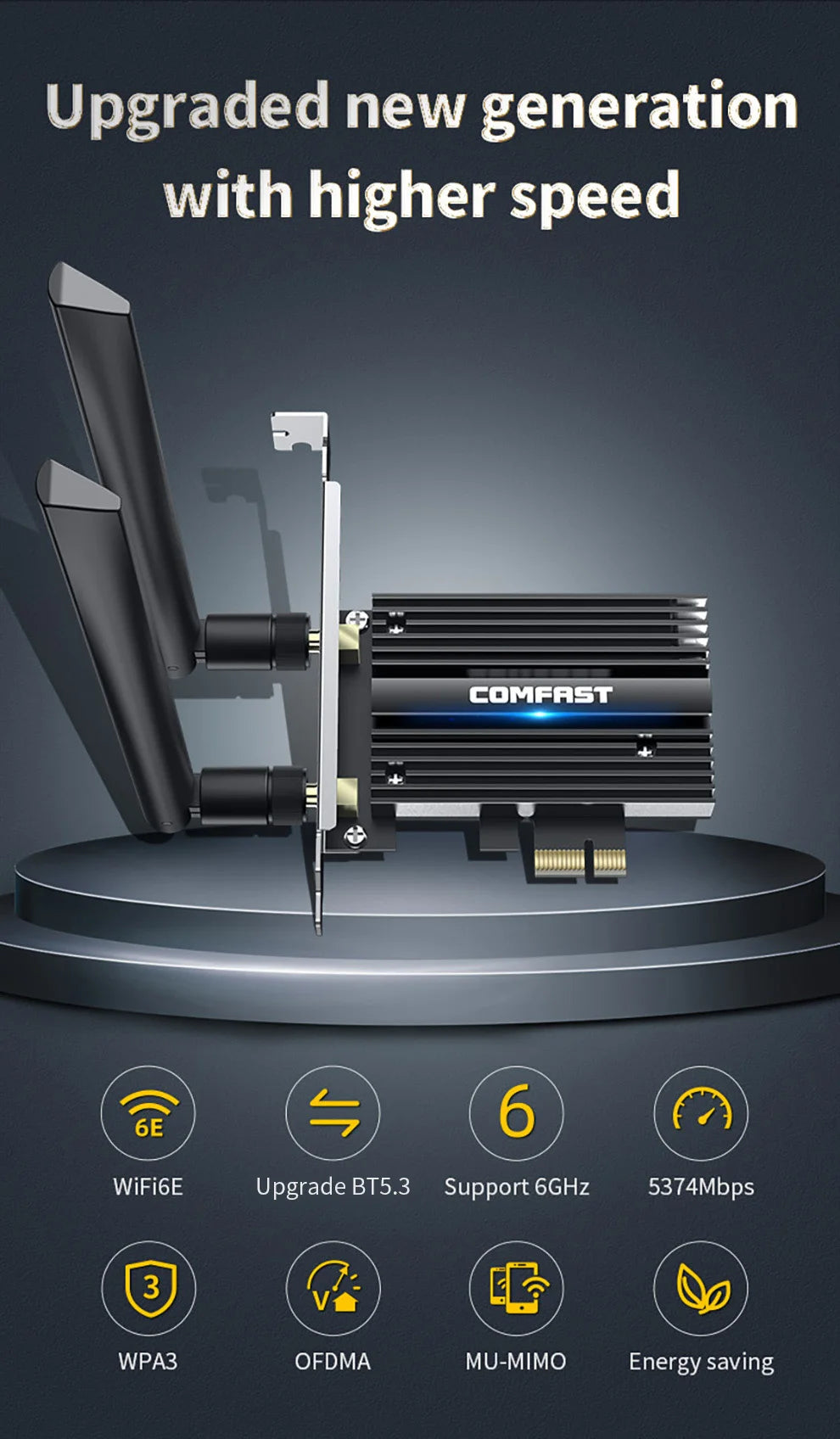 Comfast WiFi 6 PCI-E Wireless Adapter