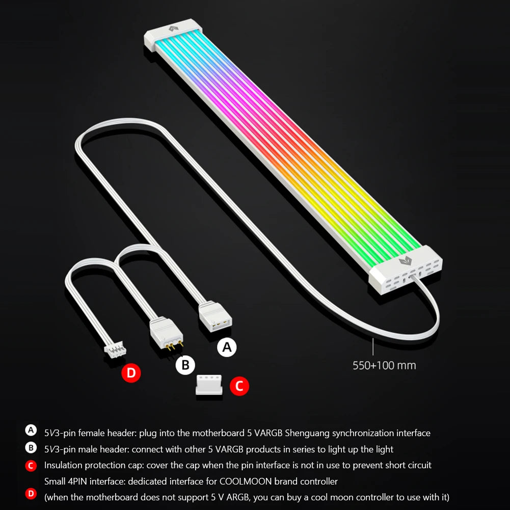 COOLMOON AOSOR ARGB LED Light Strip for 24PIN Motherboard
