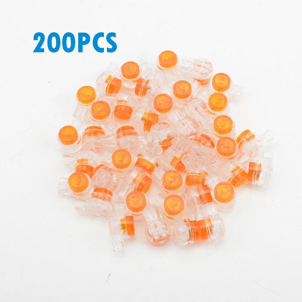 50/100/200PCS Waterproof Gel-Filled Orange Clear Button