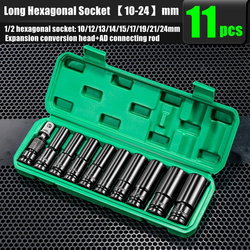 1/2 Sleeve Combination Drive Extended Socket Hexagonal