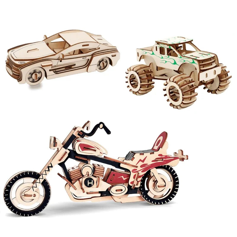 3D Jigsaw Puzzle Game Handmade Wooden Assembled Car