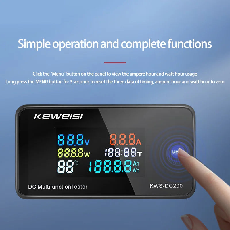 DC200 Digital Voltmeter KWS 50A/100A DC Power Monitor