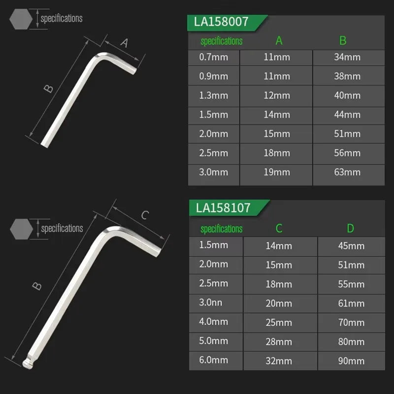 LAOA Mini 7-piece allen wrench hexagonal hexagonal screwdriver