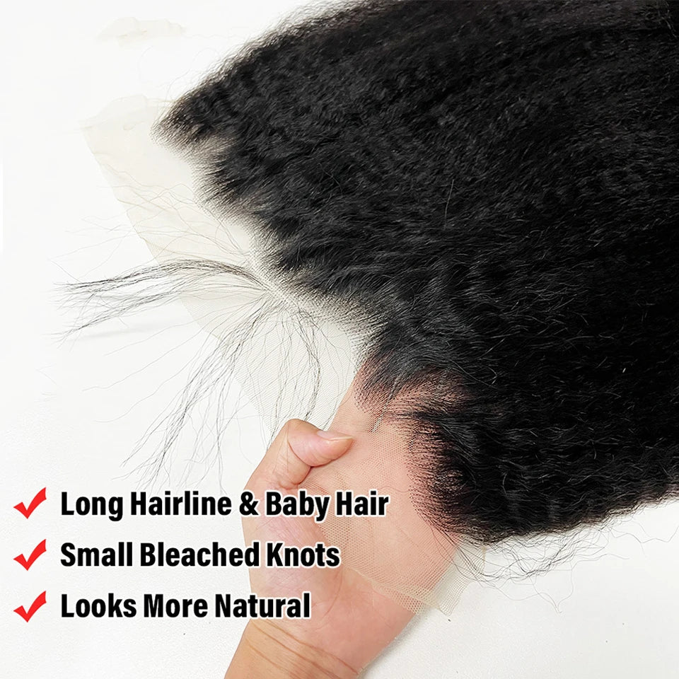 Kinky Straight 13x4 13x6 Lace Frontal Closure