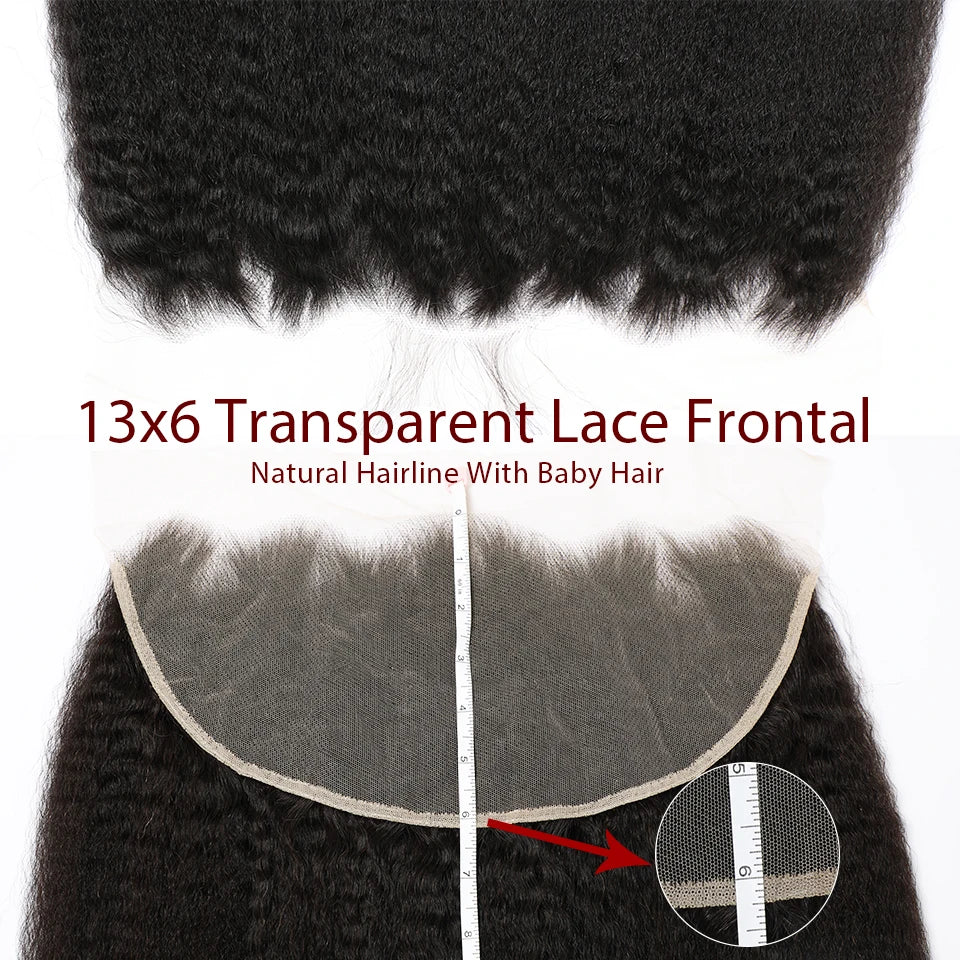 Kinky Straight 13x4 13x6 Lace Frontal Closure