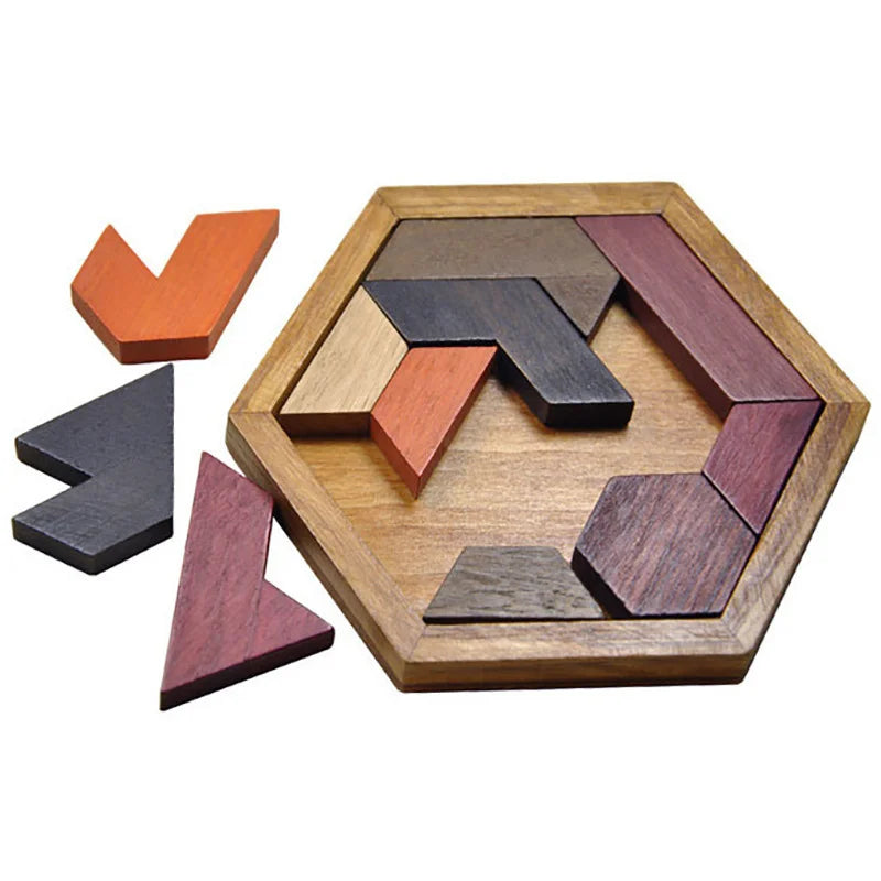 Hexagon Wooden Puzzle Grow the Intellect Toys