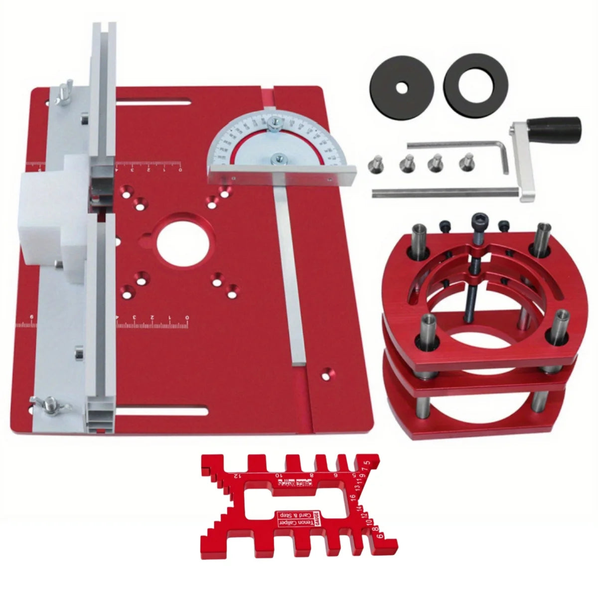 Woodworking Router Lift System and Aluminum Top Plate