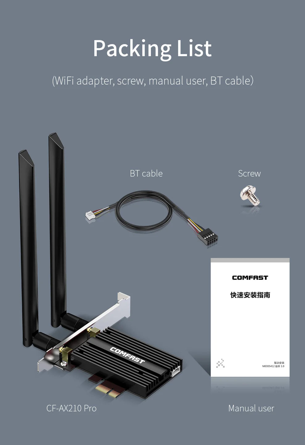 Comfast WiFi 6 PCI-E Wireless Adapter