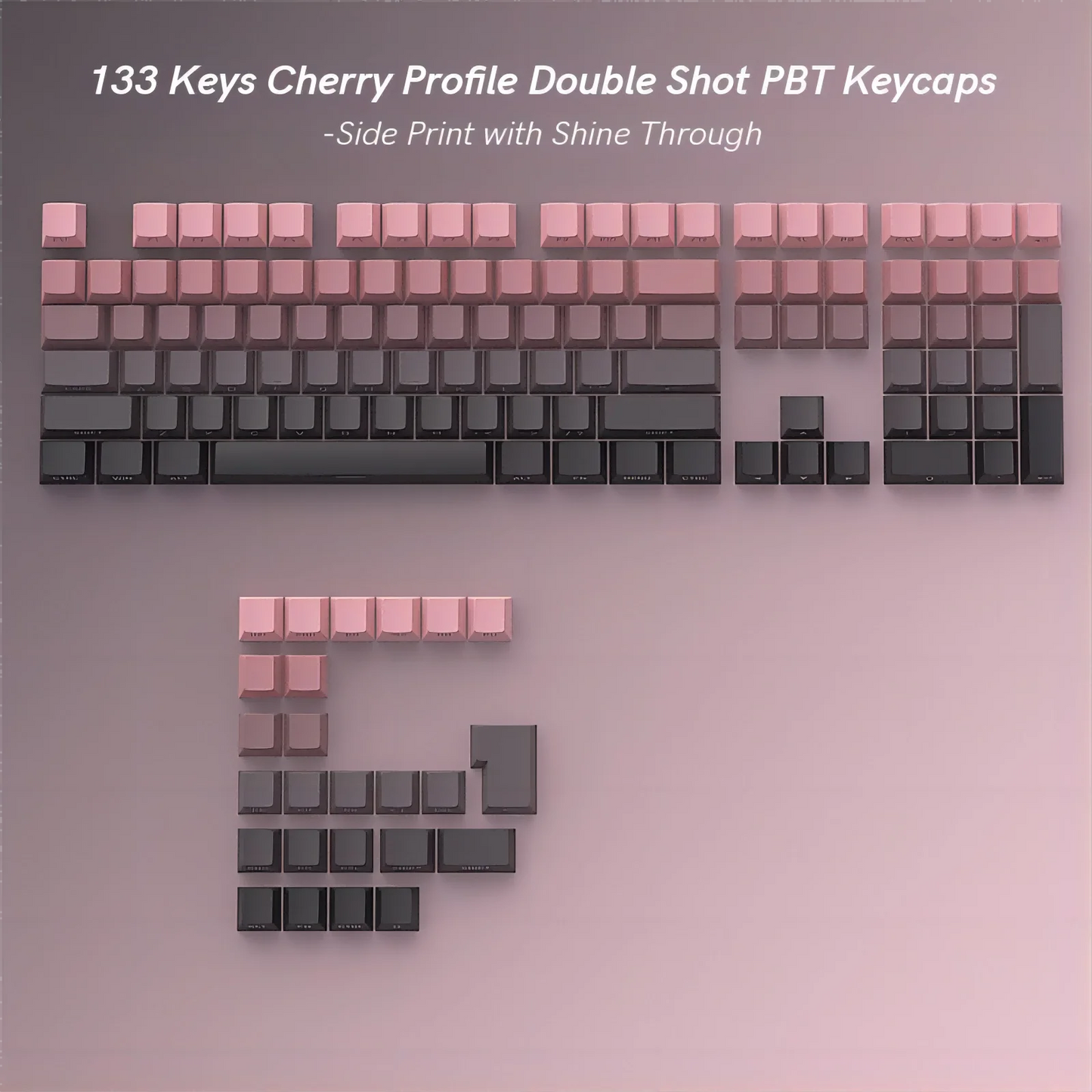 133 Keys Side Print Shine Through Keycap Set Double