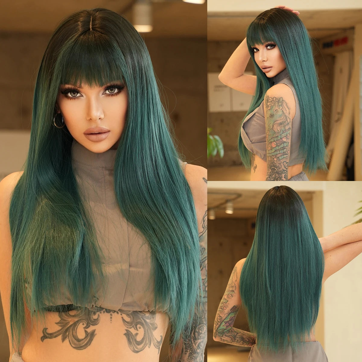 NAMM Long curly Hair Wig Brown