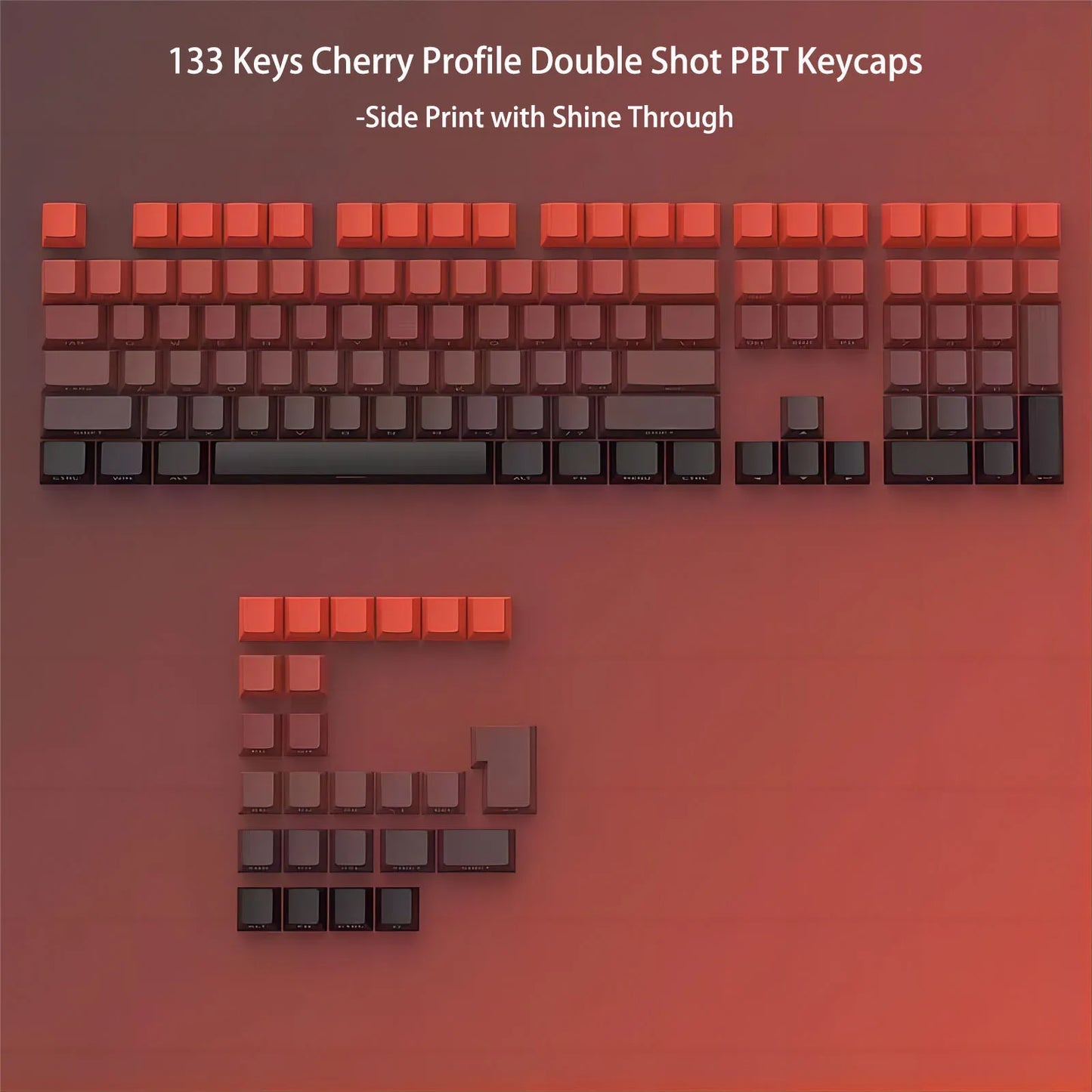 133 Keys Side Print Shine Through Keycap Set Double