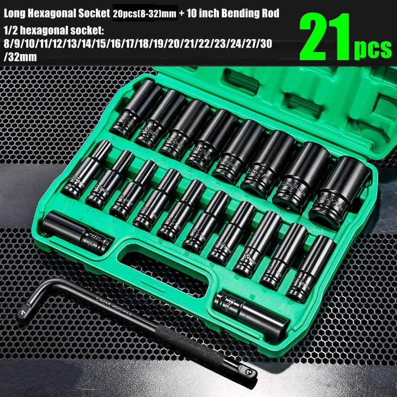 1/2 Sleeve Combination Drive Extended Socket Hexagonal