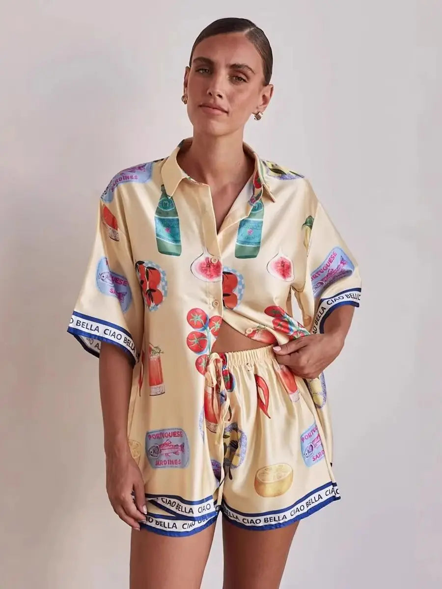 2025 Fashion Satin Print Loose