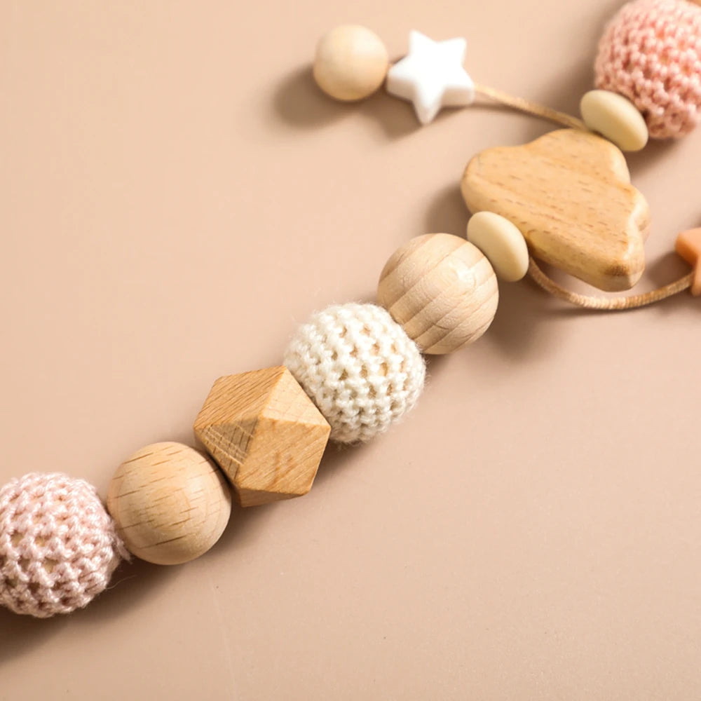 0 6 12 Month Wooden Crochet Baby Car Chain Hanging Pram Toy Rattle Crib Bell Animal Mobiles Gym Stroller Pendants Toddler Gifts