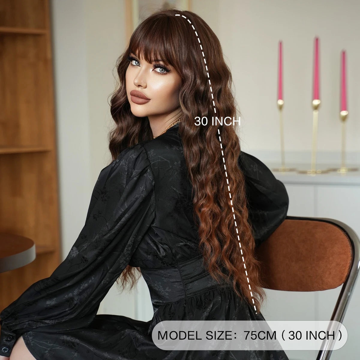 NAMM Long curly Hair Wig Brown