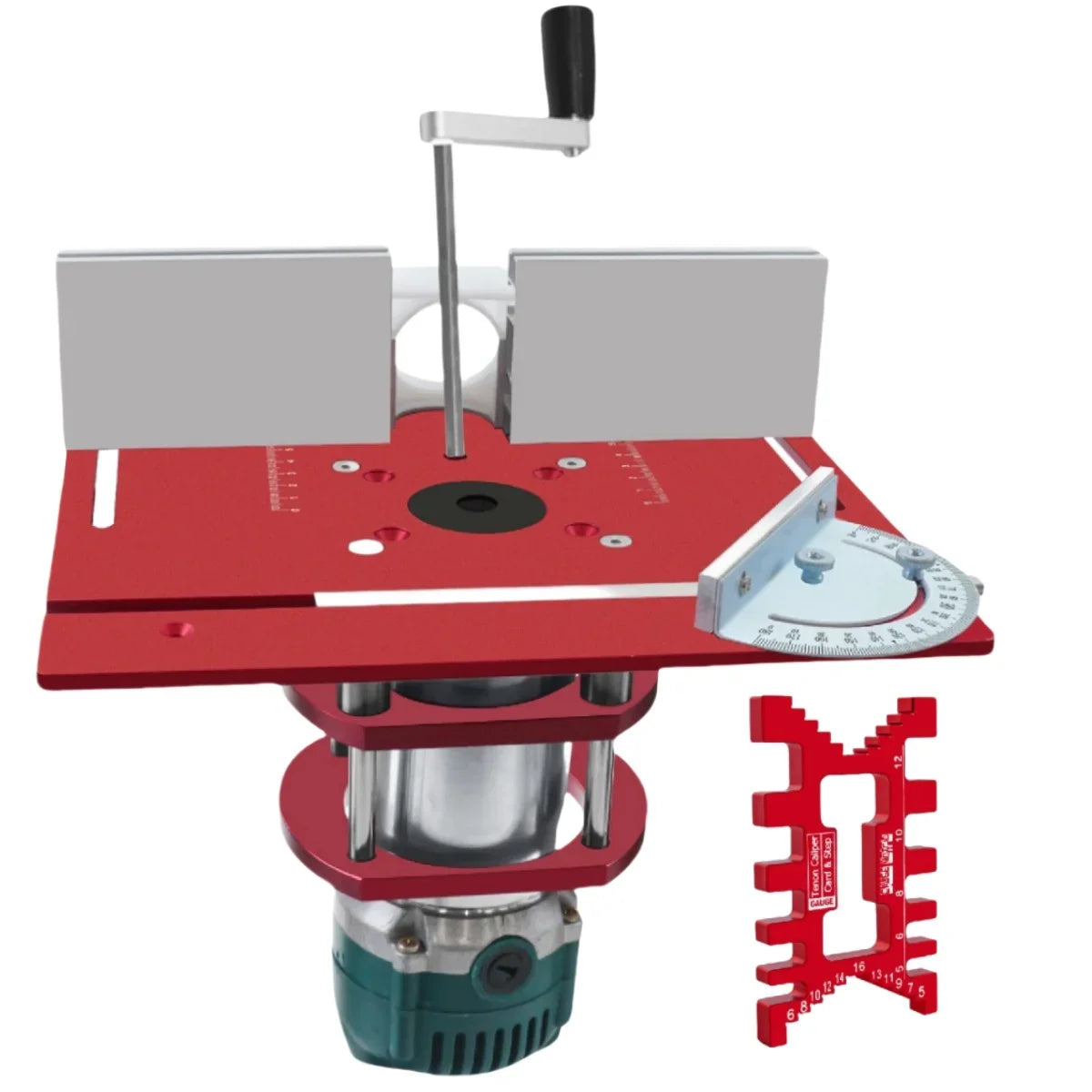Woodworking Router Lift System and Aluminum Top Plate