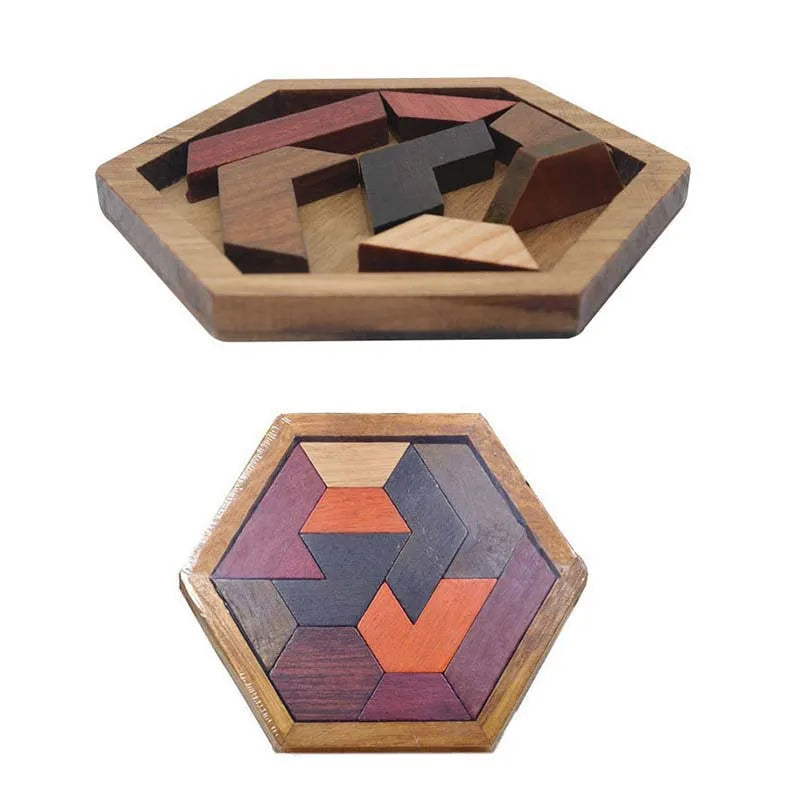 Hexagon Wooden Puzzle Grow the Intellect Toys