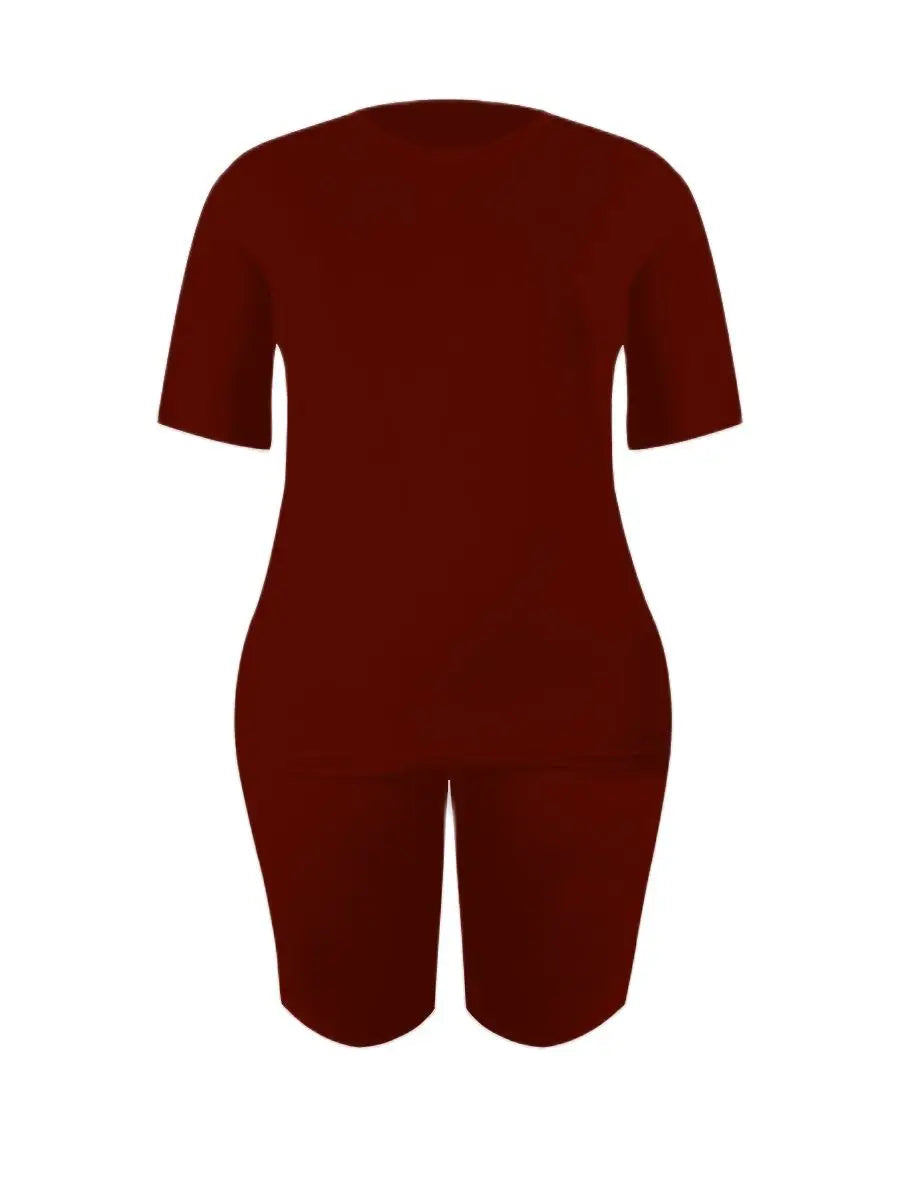 LW Basic Plus Size Summer Women's Suit Short