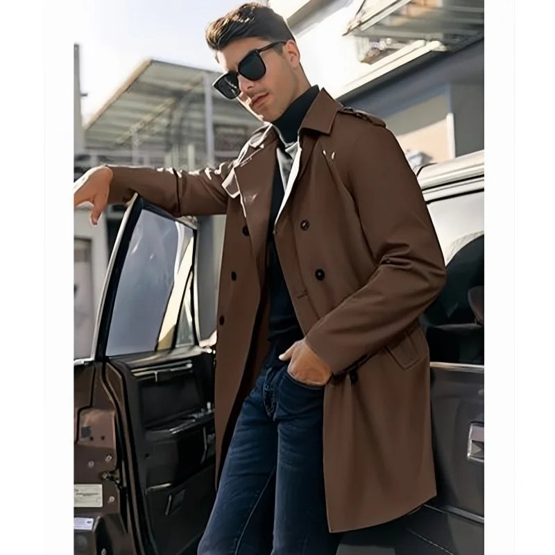 New Spring Jackets Men Trench Man's Coat Mid-length